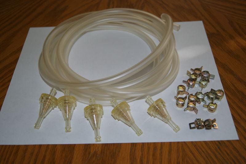 Purchase Motorcycle InLine 1/4 Gas Fuel Line Filters clamps moped ATV