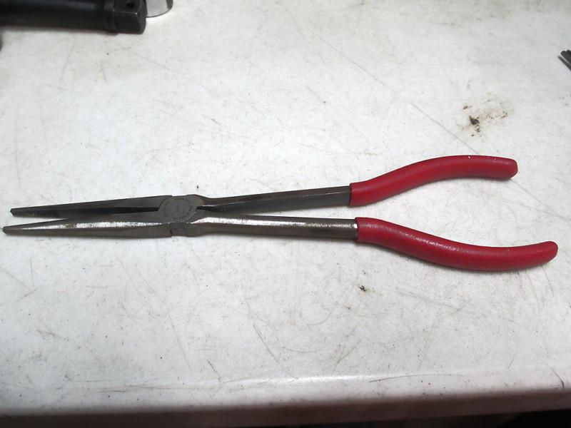 Snap on 11" long red grips needele nose pliers #911acp