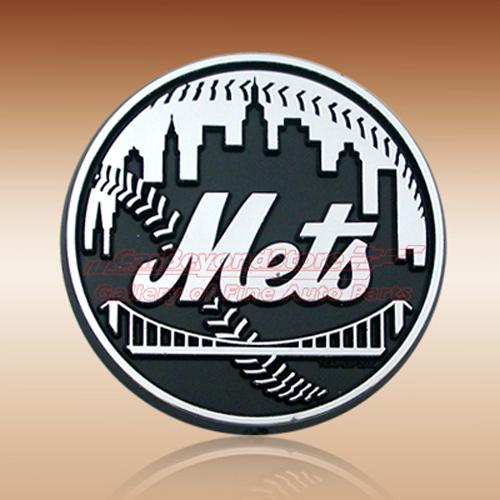 Mlb new york mets 3d chrome car emblem, easy install, licensed + free gift
