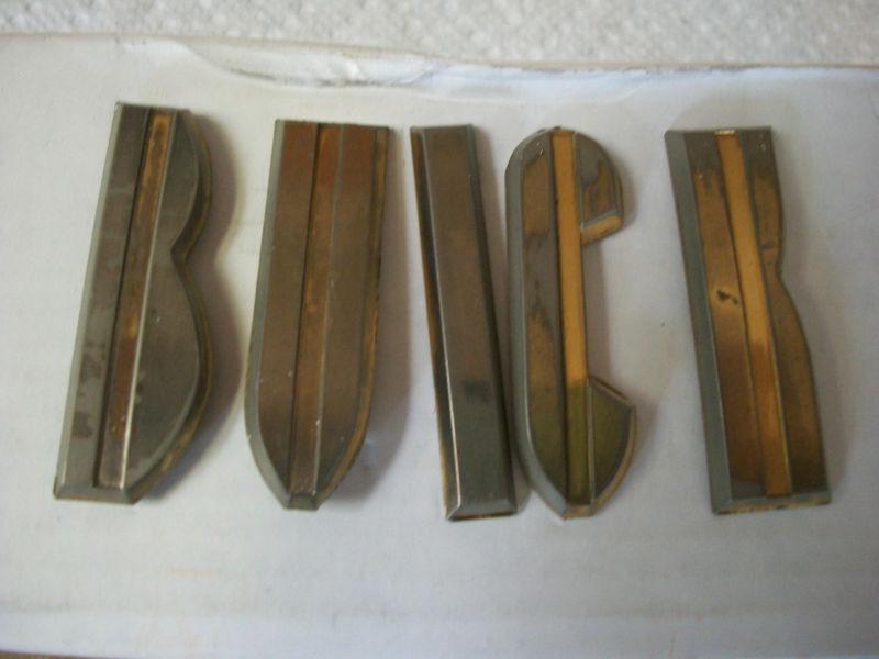 1955 buick 4dr roadmaster golden chrome hood letters ornament set, hot rat rod, US $25.00, image 2