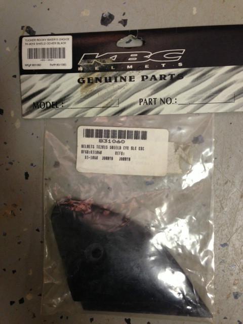 Kbc helmet genuine parts shield cover tk-201s black part # 831060