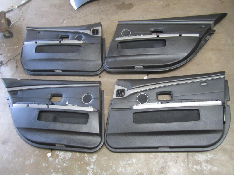 Bmw e66 door panel set panels leather black stitched rare oem 760li 750li 745li