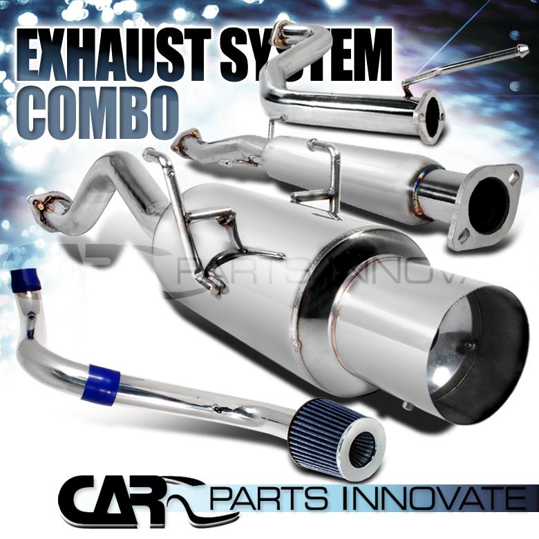 94-01 integra gs/ls/rs 1.8l l4 cold air intake+turbine filter+catback exhaust