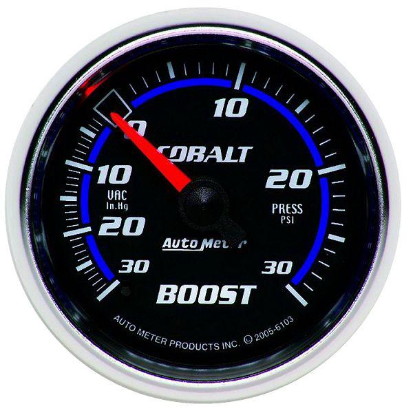 Auto meter 6103 cobalt 2 1/16" mechanical boost/vacuum gauge 30 psi