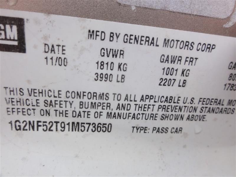 01 grand am starter motor 2.4l