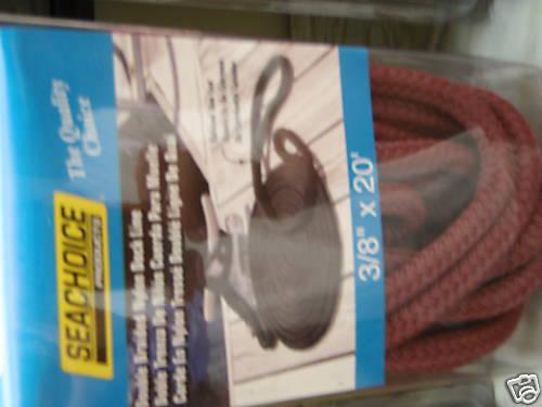 Double braid dock line 1/2" x 20ft  50-39961 burgundy marine boating supplies 