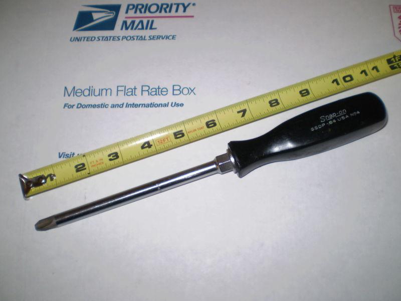 Snap on tools screwdriver ssdp-64,  vintage black handle, phillips tip # 4