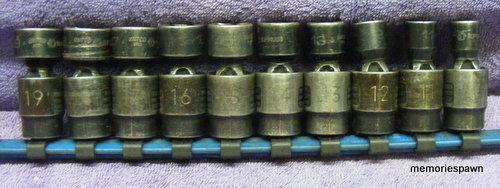 Matco 10-pc 6-point 3/8" drive swivel impact socket set metric 10mm-19mm 