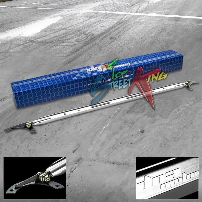 Aluminum 1-pc front upper strut tower bar/arm 06-10 mit eclipse/spyder 4g silver