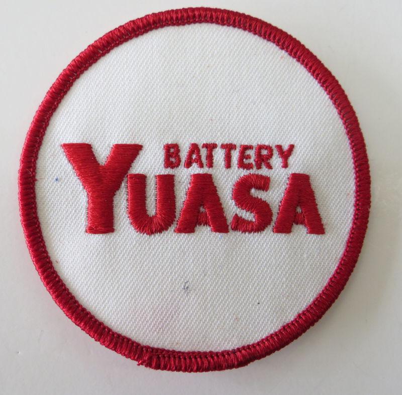 Yuasa battery  embroidered sew-on patch, 3", used
