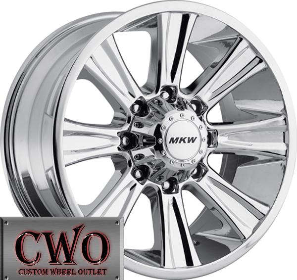 20 chrome mkw m87 wheels rims 8x165.1 8 lug chevy gmc 2500 hd dodge ram 2500