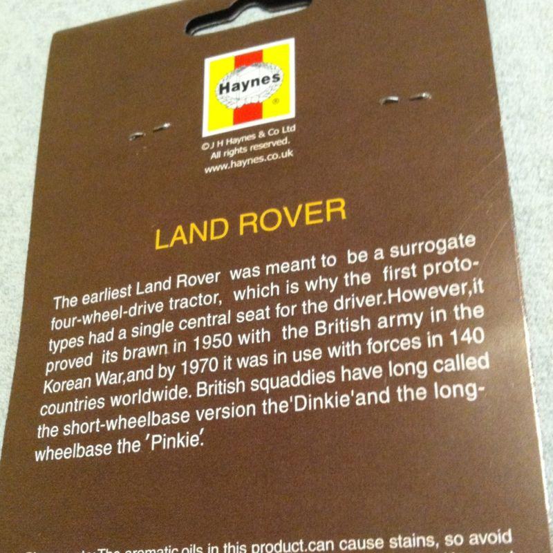 Buy Land Rover Pine Scented Air Freshener Haynes Manual Series Defender