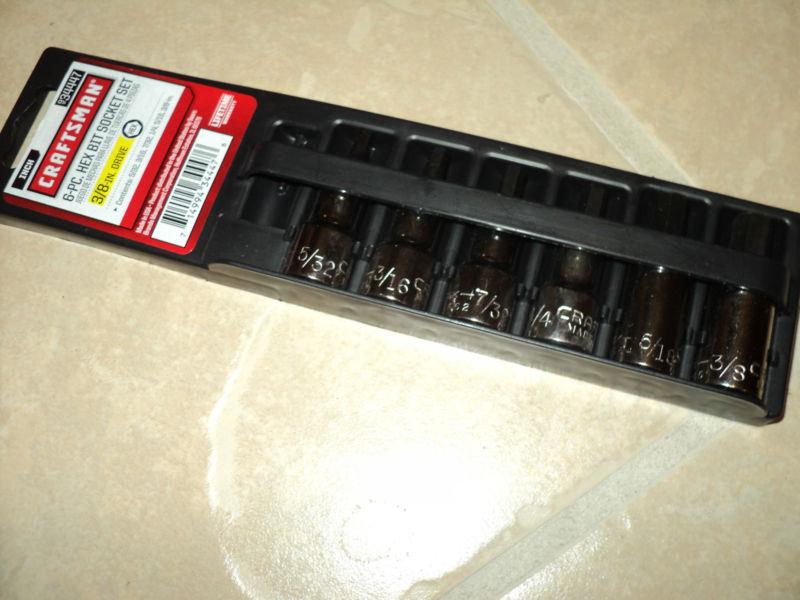 New in case craftsman hand tools 6pc 3/8 drive hex bit socket set 34447