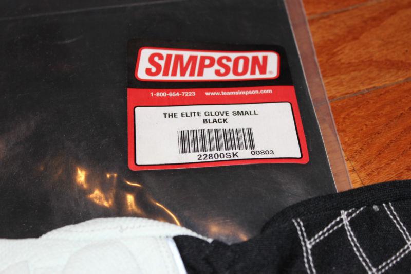 New Simpson Racing Gloves The Elite Size Small Black -- Racing - , US $60.00, image 2