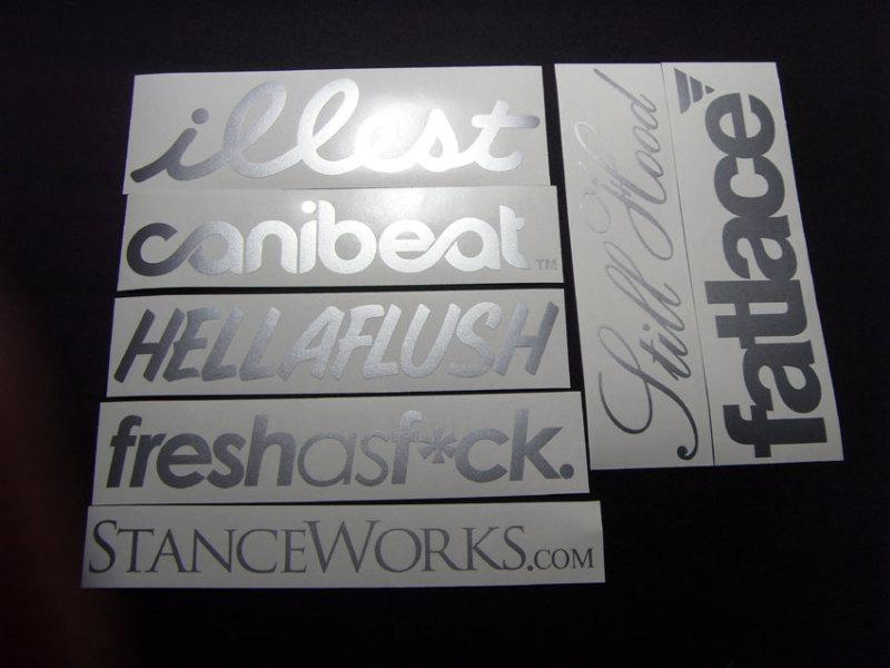 Set 7 stillhood illest fatlace stanceworks fresh canibeat stickers decals sil*