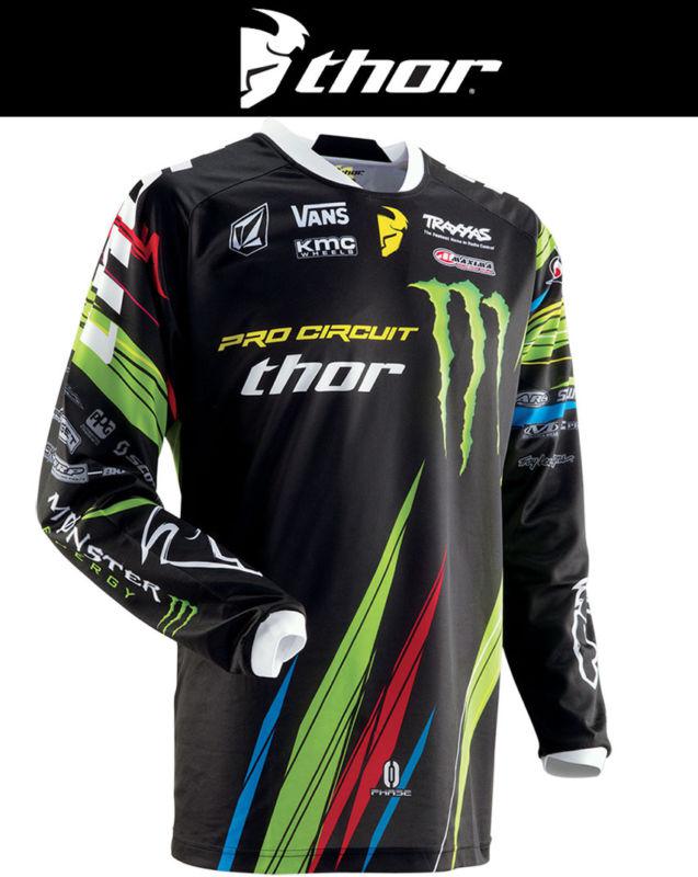 Thor phase pro circuit monster black green dirt bike jersey motocross mx atv '14