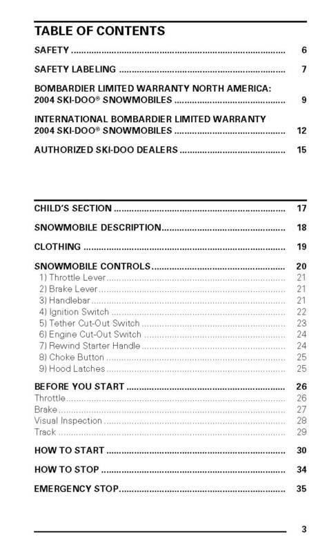 Ski-Doo Snowmobile Owners Manual 2004 Mini Z , US $19.00, image 2