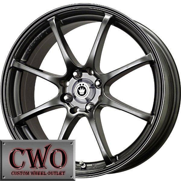 17 black konig feather wheels rims 4x100 4 lug civic mini g5  cobalt xb integra