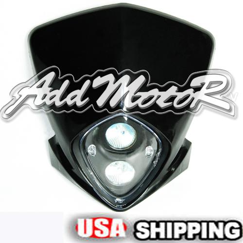 Honda yamaha suzuki kawasaki streetfighter headlight black halogen lamp fairing