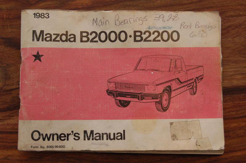  1983 mazda b2000/b2200 owners manual