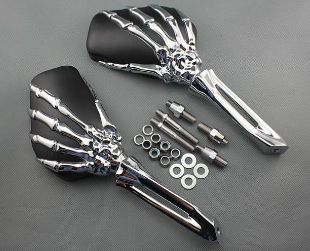 Buy Chrome Skull Hand Mirrors Fit Harley Softail Sportster Ultra VRod