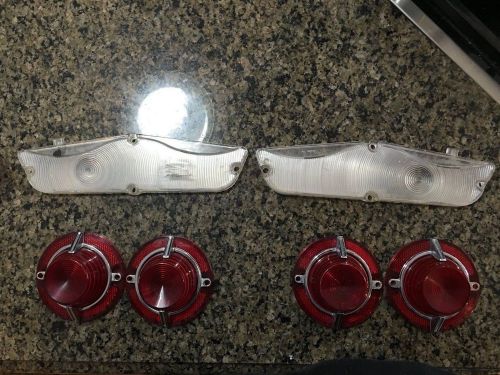 1962 chevrolet bel air tail light lenses, ornaments and front turn signal lenses