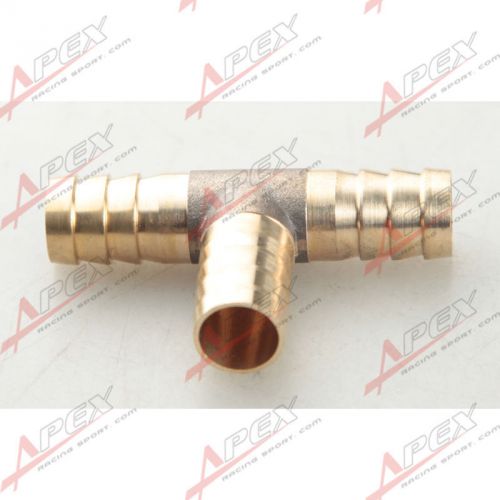 12mm brass barbed t piece 3 ways tee fuel hose joiner adapter fitting