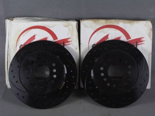 Two brand new black wilwood performance drilled slotted disc brake rotors &amp; hat