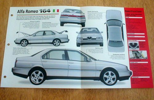 1995 alfa romeo sedan 164 3.0 v6 unique imp brochure