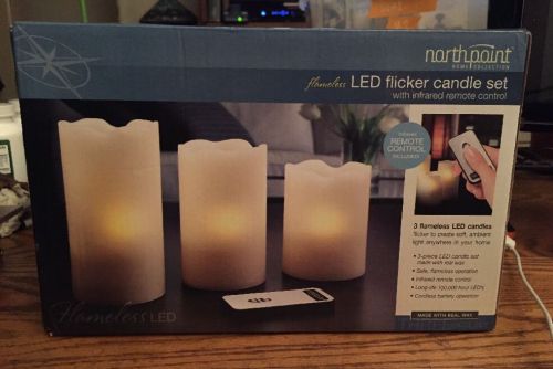 Northpoint flameless led flicker candle set with remote new!