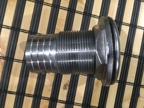 Stainless steel thru hull 1 5/8&#034; od hose barb with scratch