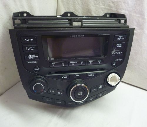 03-07 honda accord factory radio 6 cd 7by1 control panel dual ac / heater c56035