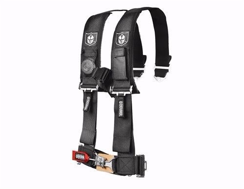 New pro armor black 5 point safety harness seat belt rzr, rhino 3" pads