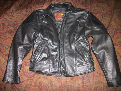 Woman&#039;s motorcycle/biker leather jacket-hot leathers-small-real riding jacket