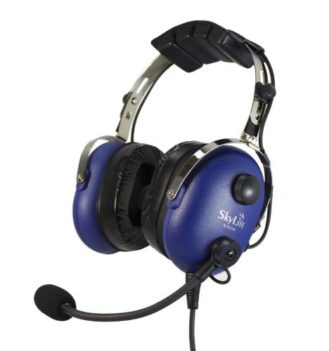 Skylite aviation pilot radio-in mp3 headset for ga wt dual plug , gel ~blue