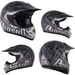 Mx helmet ckx pursuit ii tx-218 adult xsmall silver atv offroad dirt bike dot