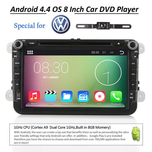 Os android 4.4 hd 8" 2din car dvd player gps wifi 3g radio+canbus+camera for vw