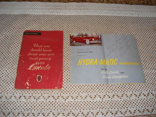 1949 lincoln owners manual original rare glovebox book+
