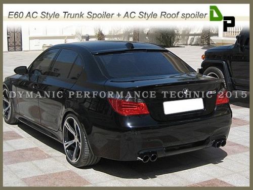 #668 black ac look trunk &amp; roof spoiler wing for bmw e60 5-series sedan 04-10