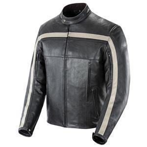 New joe rocket old school leather jacket, black/ivory,xl