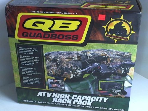 Quadboss black atv high capacity front or rear rack pack honda kawasaki