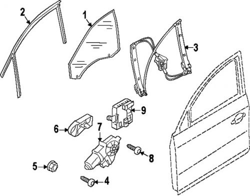 Audi 8r0845201d genuine oem door glass