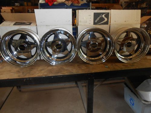 15&#034; x 7&#034; vintage nos spectrum  classic star chrome  wheel  rims, 4 lug