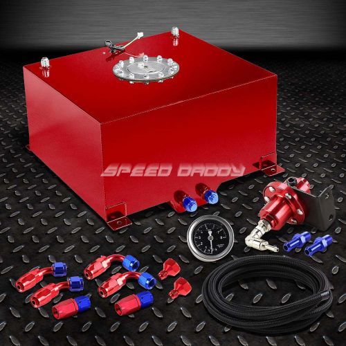 10 gallon/38l aluminum fuel cell tank+feed line kit+1:1 pressure regulator red