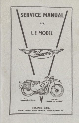 1954 velocette service manual for l.e. model