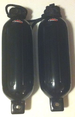 2 boat fenders with 2 docking lines included, 5½ " x 20", black vinyl #52151