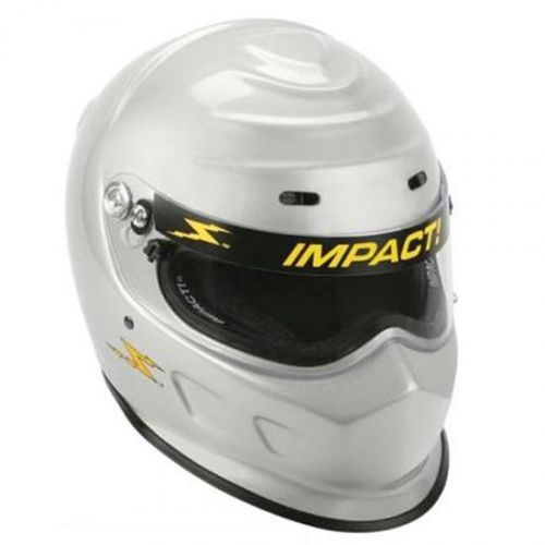 Impact champ racing helmet snell sa 2010 sfi fia approved, silver, large