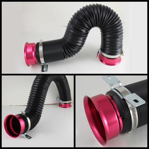 Buy JDM Racing Sport Red Cold Air Intake Pipe Duct Tube Kit W/ Mounting Clamps Set in Rowland