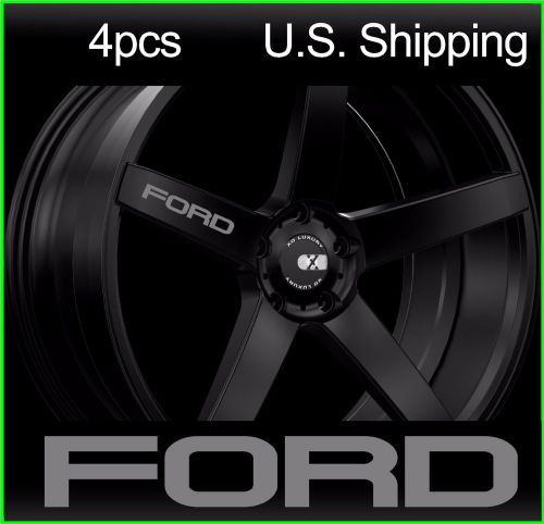 4 ford stickers decals wheels door handle mirror mustang racing sport silver