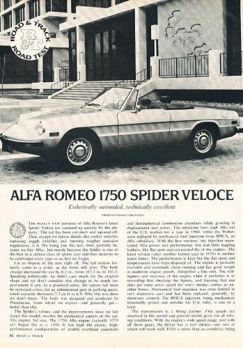 1971 alfa romeo 1750 spider classic original article - pe55